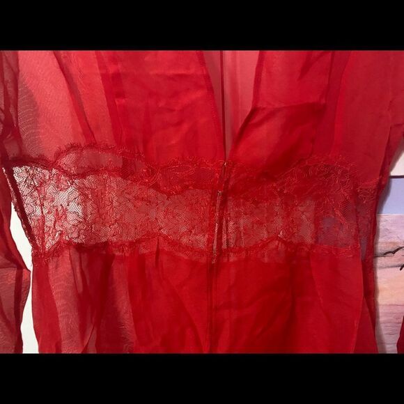 BNWT Agent Provocateur Soiree Willa Top Gown Lingerie Lace Silk Red - Picture 5 of 7
